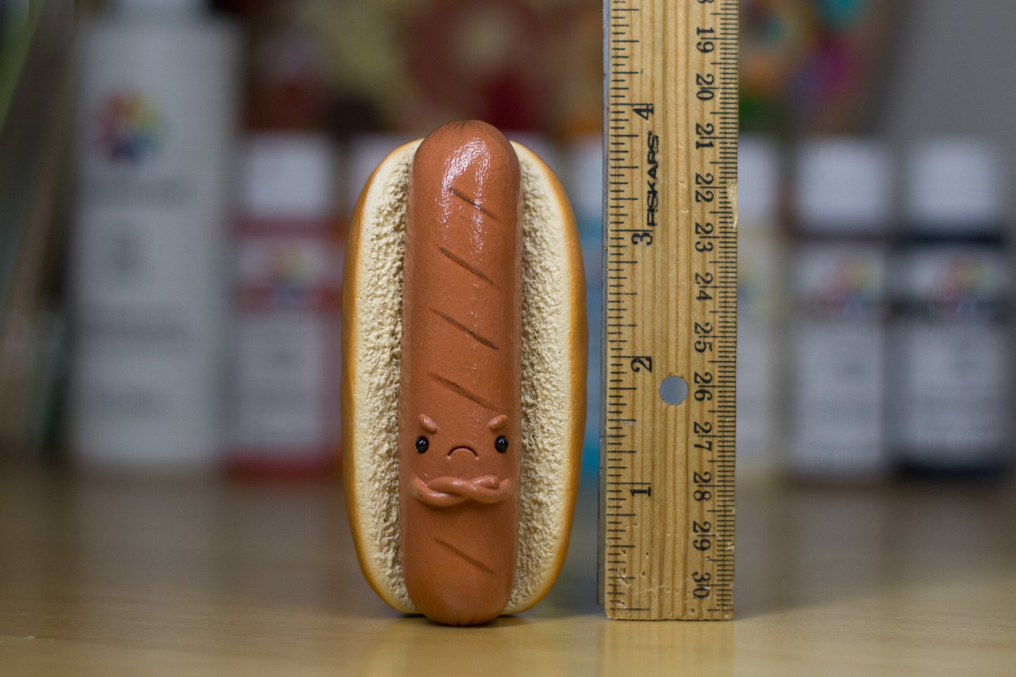 Grumpy Hotdog Figurine