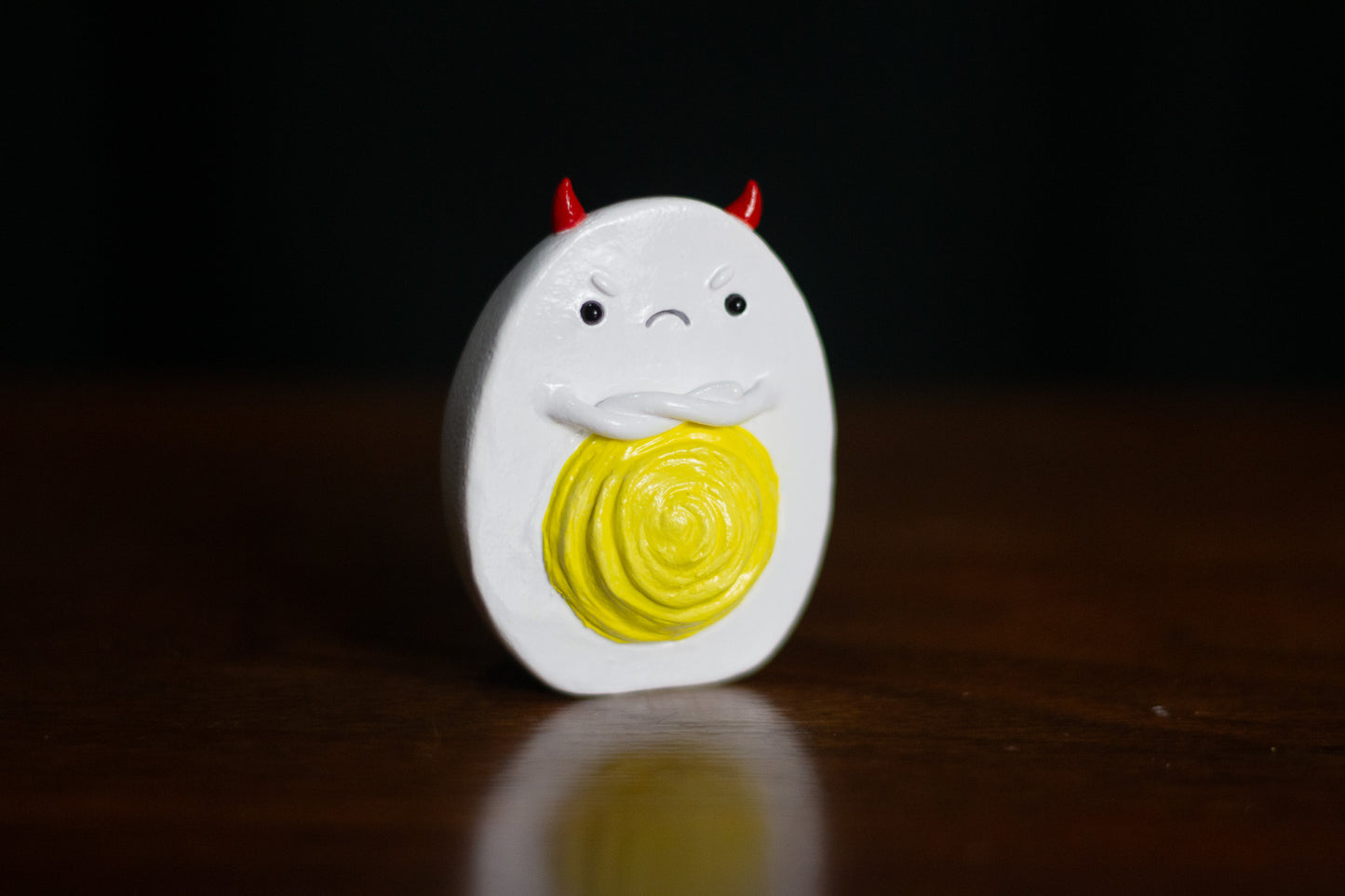Grumpy Deviled Egg Figurine