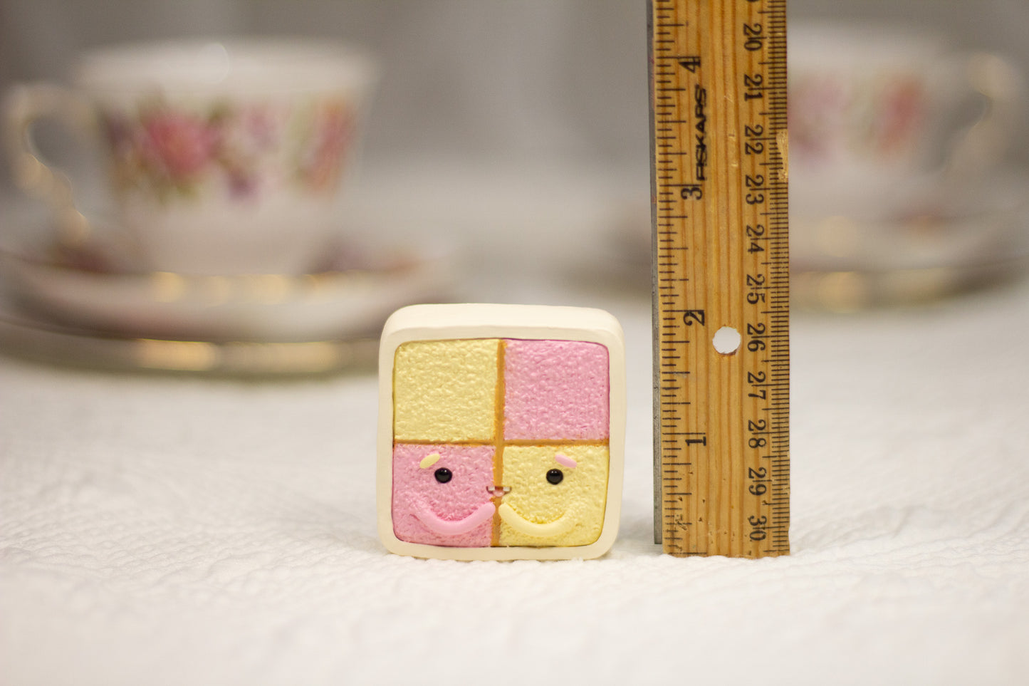 Happy Battenberg Cake Figurine