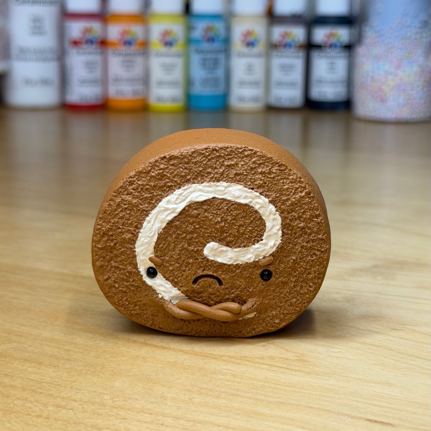 Grumpy Pumpkin Roll Cake Figurine