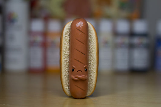 Grumpy Hotdog Figurine