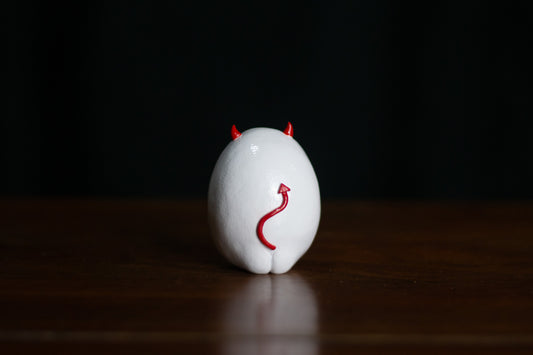 Grumpy Deviled Egg Figurine