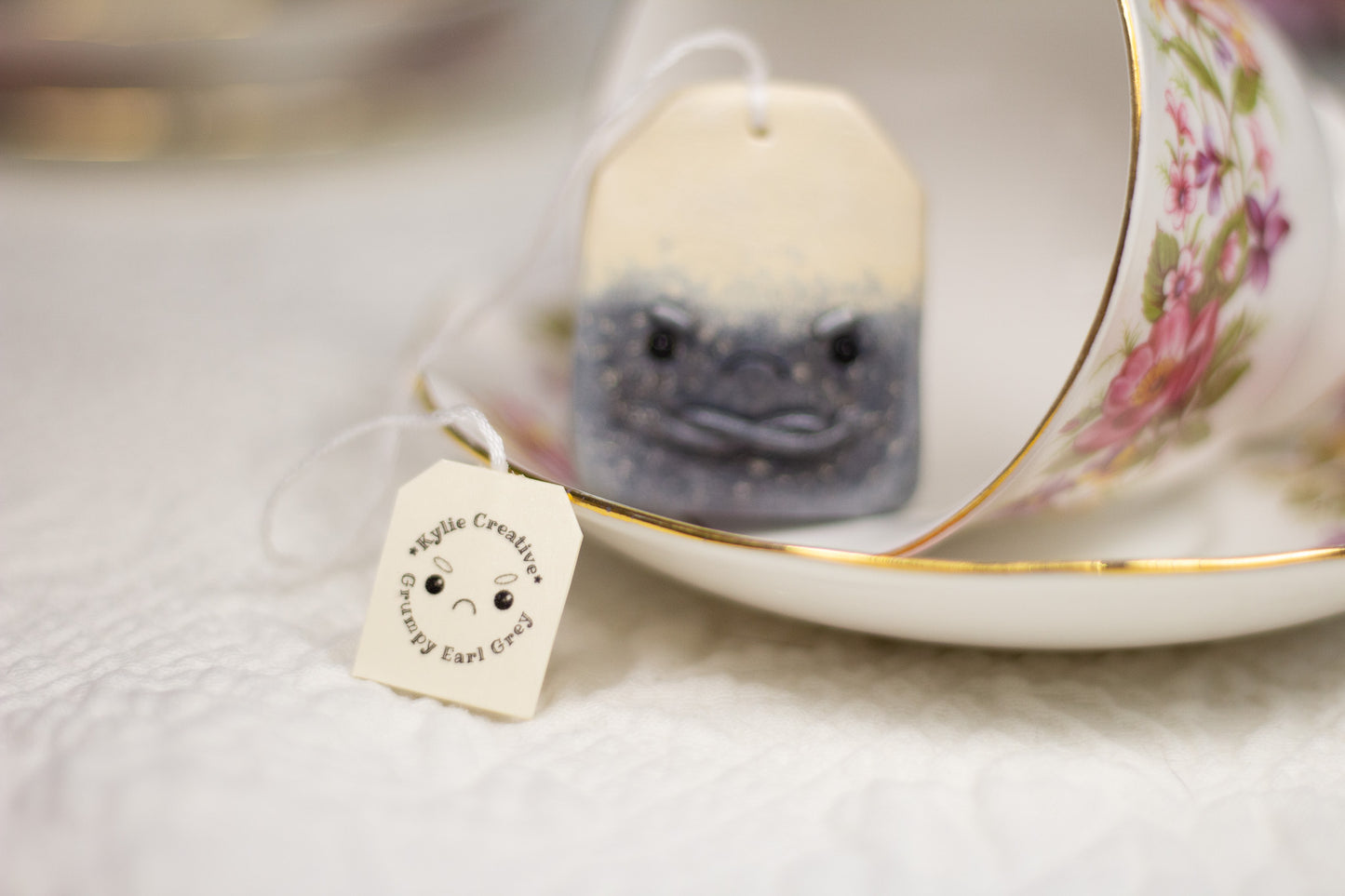 Grumpy Earl Grey Tea Bag Figurine