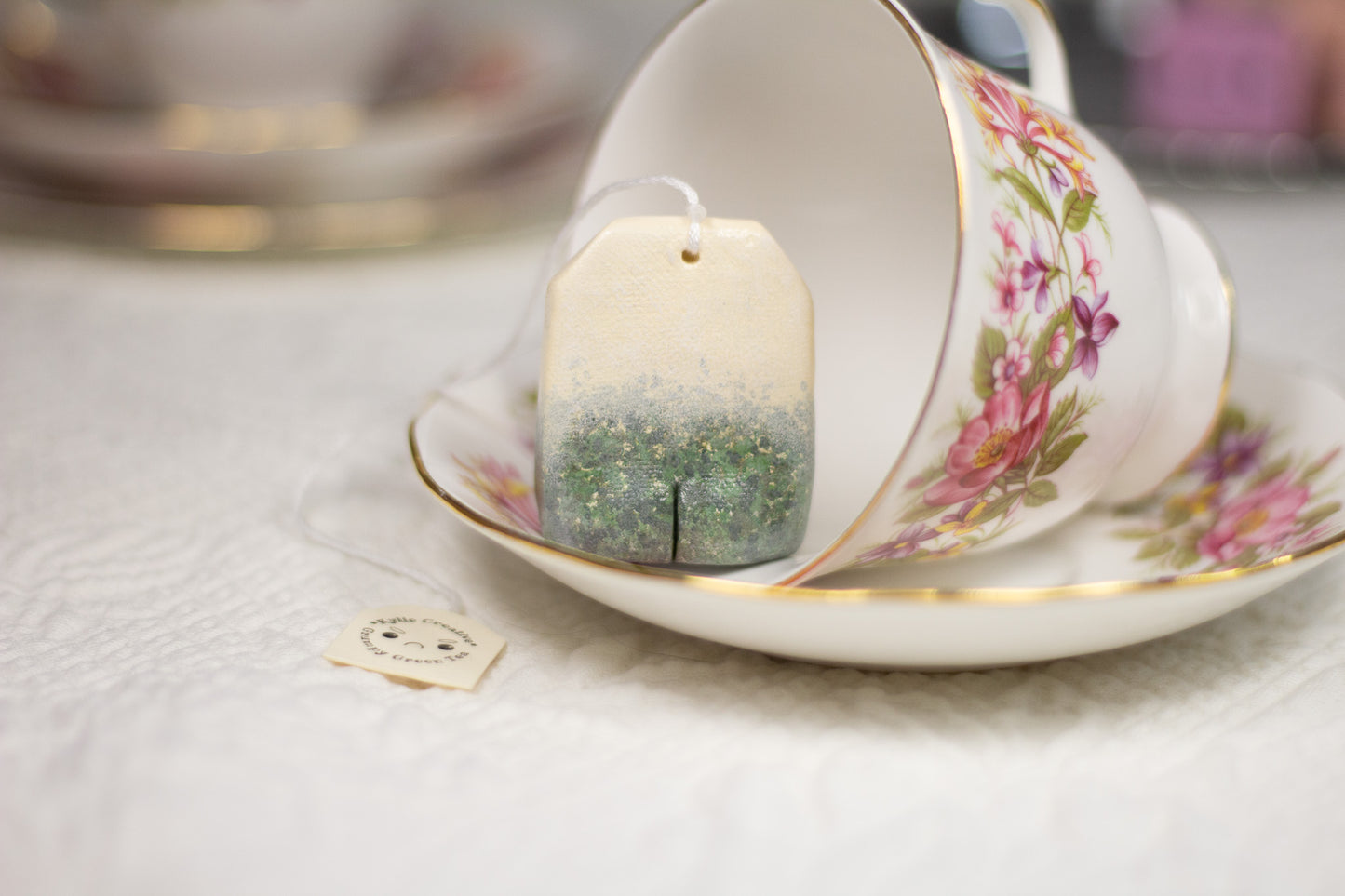 Grumpy Green Tea Bag Figurine