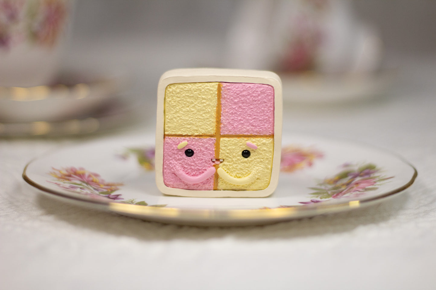 Happy Battenberg Cake Figurine
