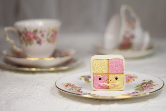 Grumpy Battenberg Cake Figurine