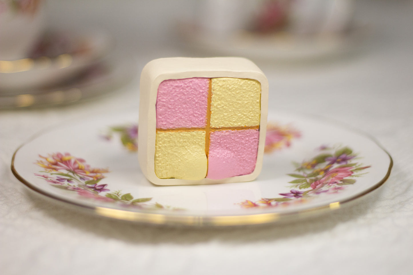 Grumpy Battenberg Cake Figurine