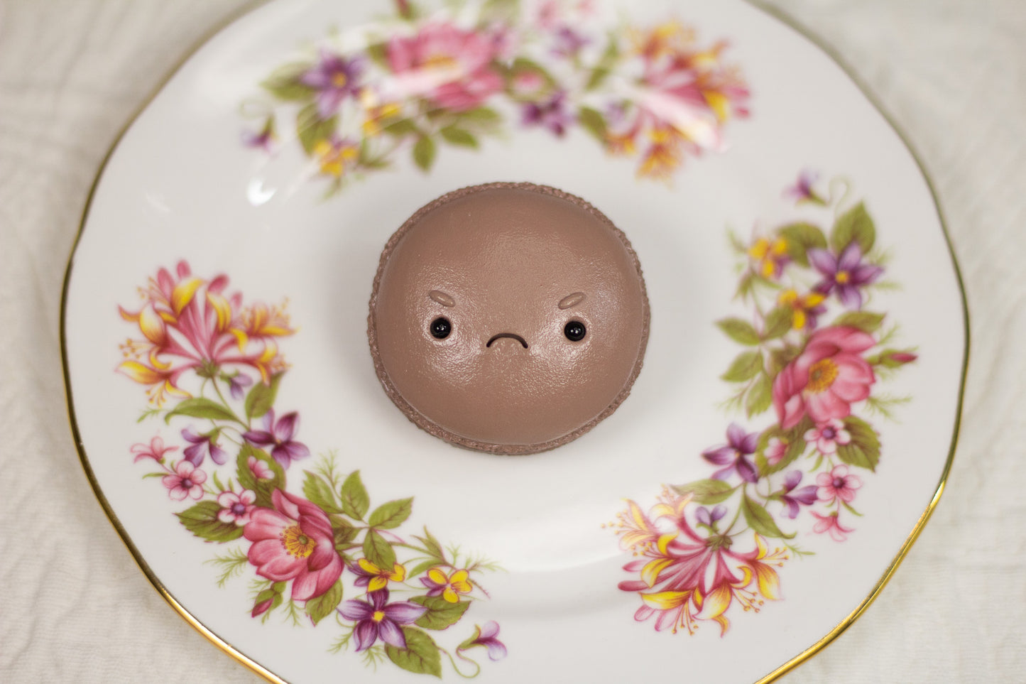 Grumpy Chocolate Macaron Magnet