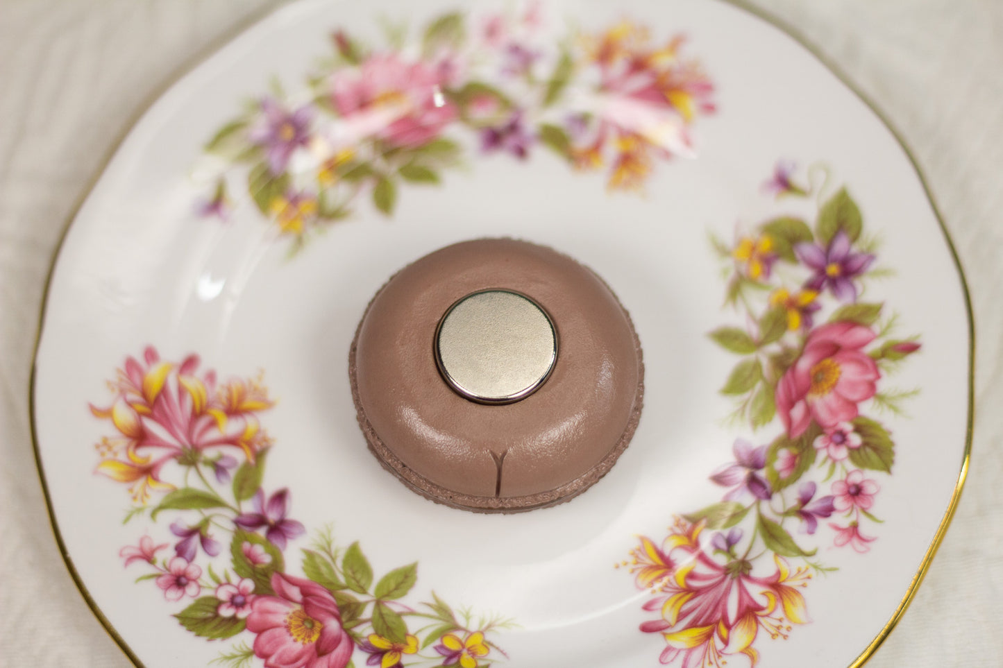 Grumpy Chocolate Macaron Magnet