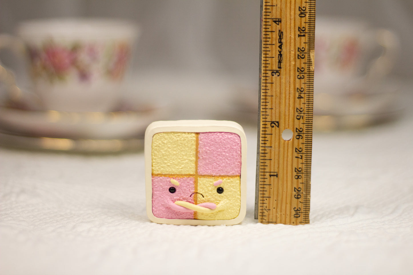Grumpy Battenberg Cake Figurine