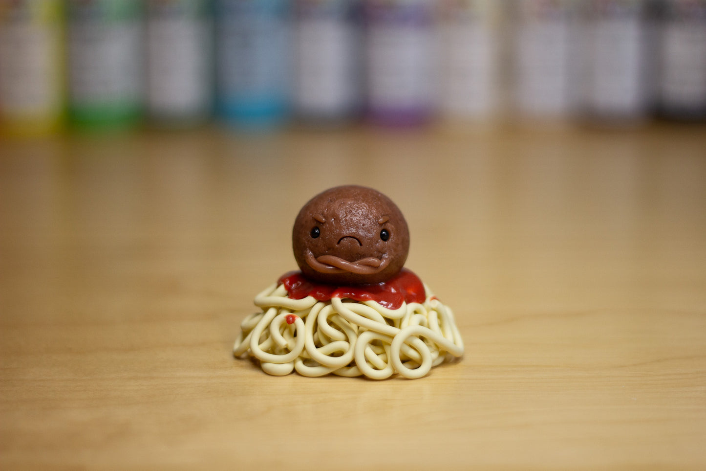 Grumpy Meatball on Top of Spaghetti Figurine