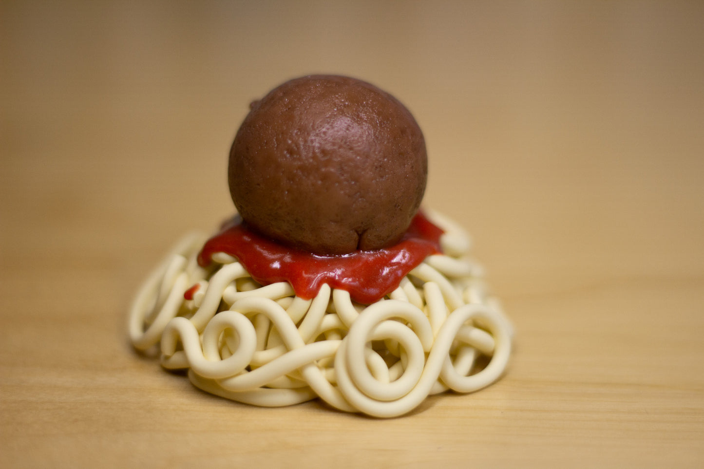 Grumpy Meatball on Top of Spaghetti Figurine