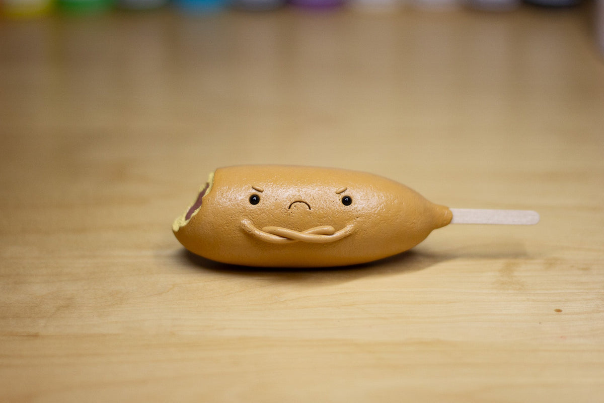 Grumpy Corn Dog Figurine