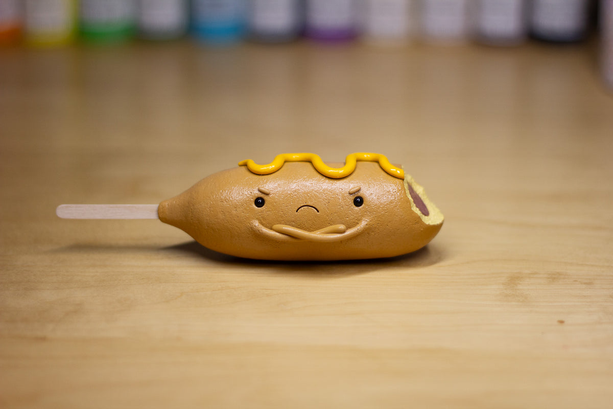 Grumpy Corn Dog With Mustard Figurine