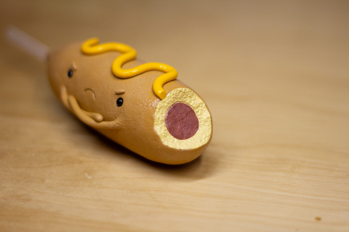 Grumpy Corn Dog With Mustard Figurine